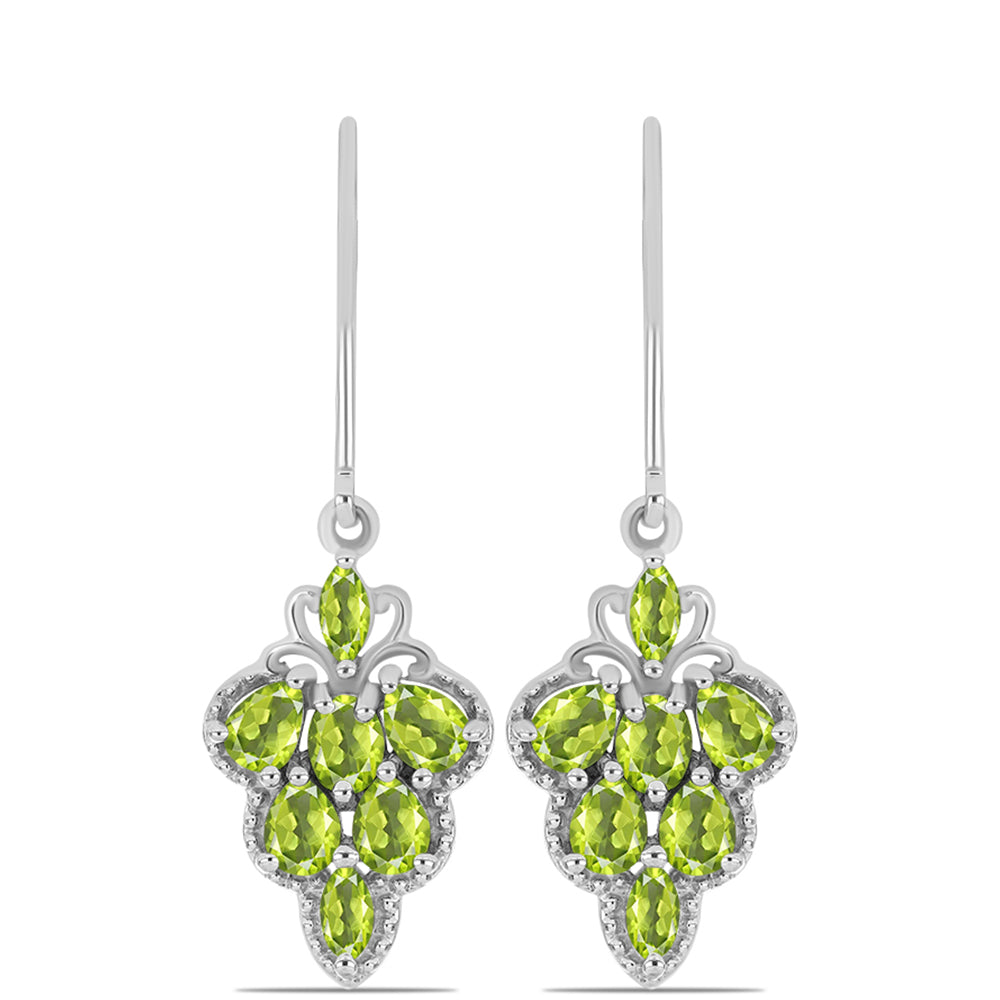 Cercei din Argint 925 ( 3.72 grame ) cu Peridot Changbai 2.01 Carate