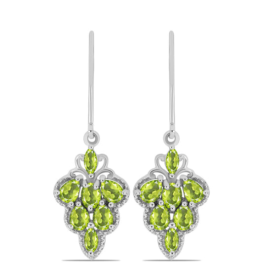 Cercei din Argint 925 ( 3.72 grame ) cu Peridot Changbai 2.01 Carate