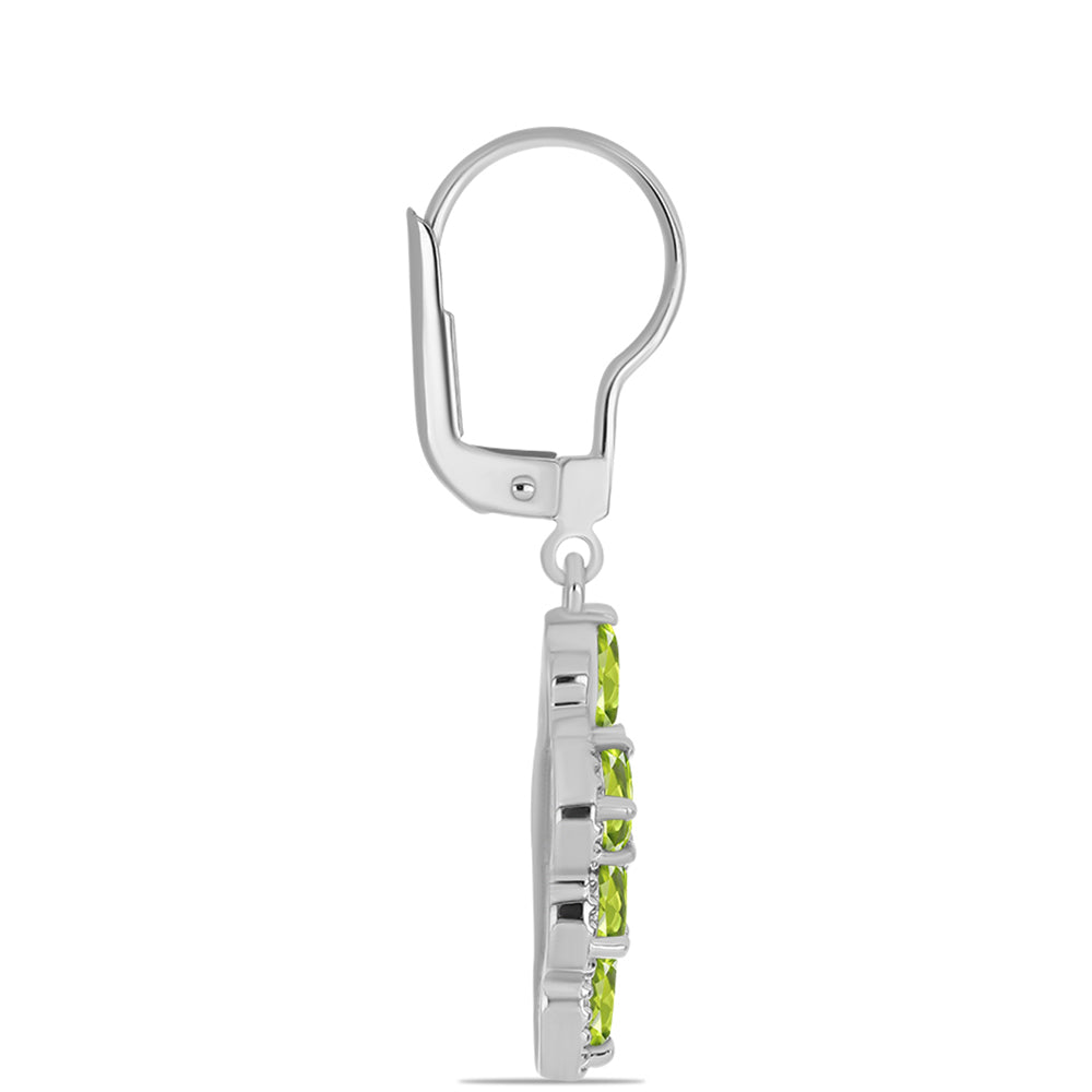 Cercei din Argint 925 ( 3.72 grame ) cu Peridot Changbai 2.01 Carate 4 