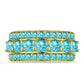 Inel din Argint 925 Placat cu Aur ( 5.46 grame ) cu Cuarț Paraiba 2.5 Carate