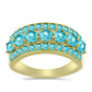 Inel din Argint 925 Placat cu Aur ( 5.46 grame ) cu Cuarț Paraiba 2.5 Carate