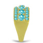 Inel din Argint 925 Placat cu Aur ( 5.46 grame ) cu Cuarț Paraiba 2.5 Carate