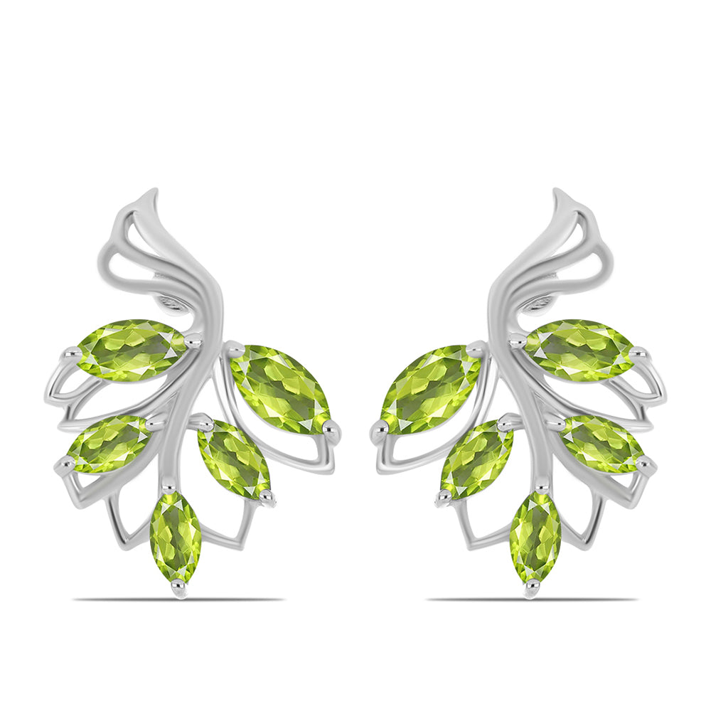 Cercei din Argint 925 ( 3.57 grame ) cu Peridot Changbai 1.98 Carate 1 