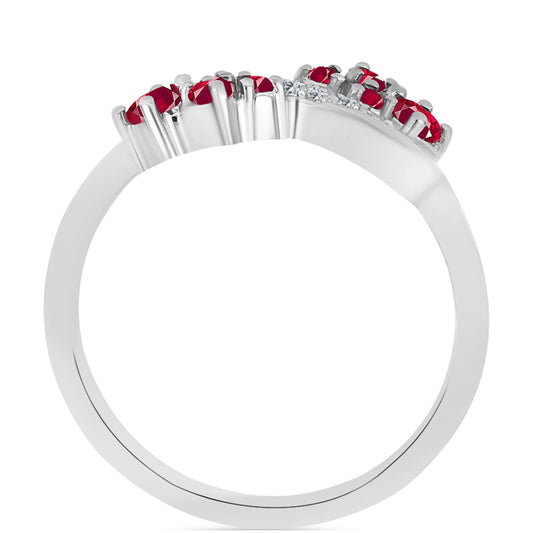 Inel din Argint 925 ( 2.45 grame ) cu Rubin Malagasy și Topaz Alb 0.59 Carate