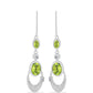 Cercei din Argint 925 ( 4.79 grame ) cu Peridot Changbai și Topaz Alb 3.38 Carate