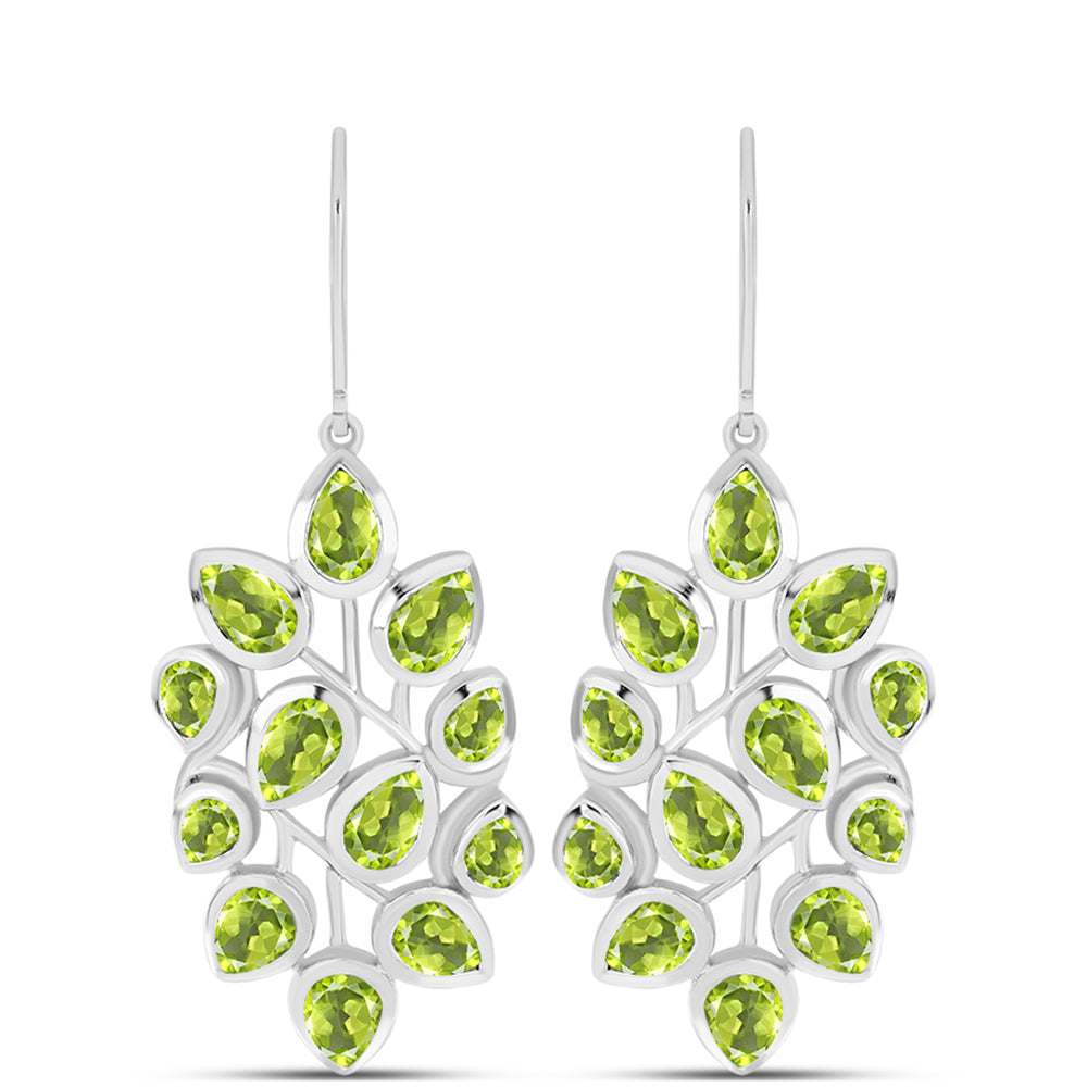 Cercei din Argint 925 ( 8.26 grame ) cu Peridot Changbai 8.35 Carate 1 