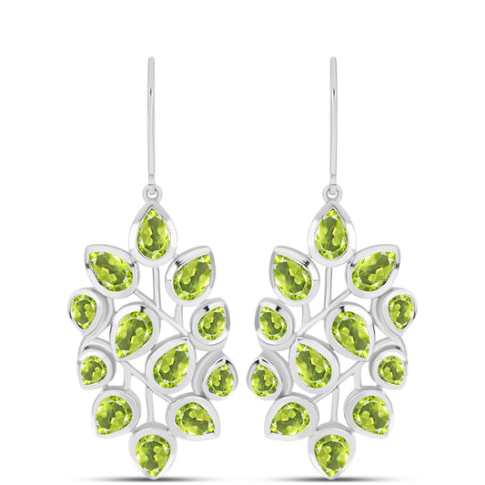 Cercei din Argint 925 ( 8.26 grame ) cu Peridot Changbai 8.35 Carate