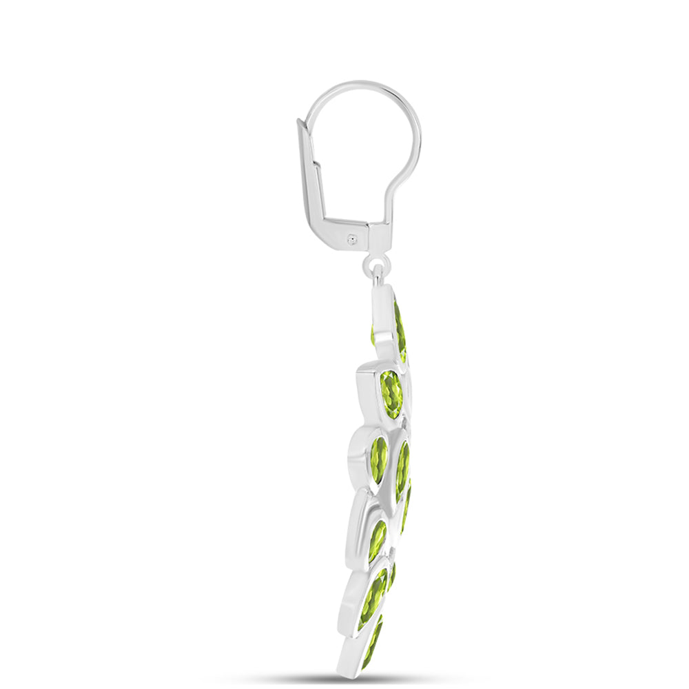 Cercei din Argint 925 ( 8.26 grame ) cu Peridot Changbai 8.35 Carate 2 