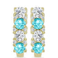 Cercei din Argint 925 Placat cu Aur ( 4.61 grame ) cu Cuarț Paraiba și Topaz Alb 2.29 Carate