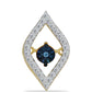 Pandantiv din Argint 925 Placat cu Aur ( 0.96 grame ) cu Diamant Albastru Dansator și Topaz Alb 0.24 Carate