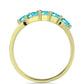 Inel din Argint 925 Placat cu Aur ( 3.26 grame ) cu Cuarț Paraiba și Topaz Alb 1.03 Carate