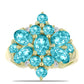 Inel din Argint 925 Placat cu Aur ( 3.5 grame ) cu Cuarț Paraiba și Topaz Alb 3.09 Carate
