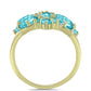 Inel din Argint 925 Placat cu Aur ( 3.5 grame ) cu Cuarț Paraiba și Topaz Alb 3.09 Carate