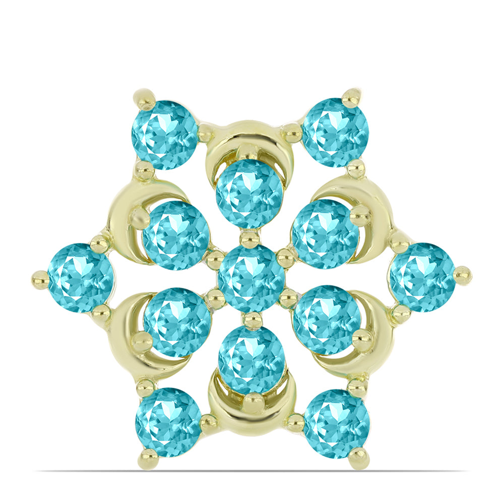 Broşă din Argint 925 Placat cu Aur ( 2.36 grame ) cu Cuarț Paraiba 1.73 Carate 1 