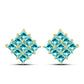 Cercei din Argint 925 Placat cu Aur ( 3.95 grame ) cu Cuarț Paraiba 2.29 Carate