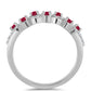 Inel din Argint 925 ( 2.09 grame ) cu Rubin Malagasy și Topaz Alb 0.6 Carate