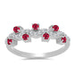 Inel din Argint 925 ( 2.09 grame ) cu Rubin Malagasy și Topaz Alb 0.6 Carate