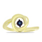 Inel din Argint 925 Placat cu Aur ( 3.19 grame ) cu Diamant Albastru Dansator 0.01 Carate