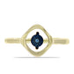 Inel din Argint 925 Placat cu Aur ( 3.24 grame ) cu Diamant Albastru Dansator 0.01 Carate