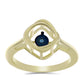 Inel din Argint 925 Placat cu Aur ( 3.24 grame ) cu Diamant Albastru Dansator 0.01 Carate