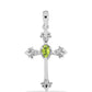 Cruce Pandantiv din Argint 925 ( 1.86 grame ) cu Peridot Changbai și Topaz Alb 0.28 Carate
