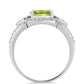 Inel din Argint 925 ( 3.48 grame ) cu Peridot Changbai și Topaz Alb 3.11 Carate