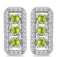 Cercei din Argint 925 ( 4.78 grame ) cu Peridot Changbai și Topaz Alb 1.18 Carate