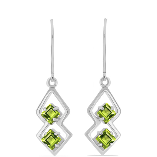Cercei din Argint 925 ( 2.91 grame ) cu Peridot Changbai 1.51 Carate