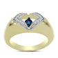 Inel din Argint 925 Placat cu Aur ( 4.99 grame ) cu Diamant Albastru Dansator și Topaz Alb 0.13 Carate
