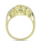 Inel din Argint 925 Placat cu Aur ( 3.37 grame ) cu Diamant Albastru Dansator și Topaz Alb 0.15 Carate