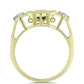 Inel din Argint 925 Placat cu Aur ( 2.91 grame ) cu Diamant Albastru Dansator și Topaz Alb 0.27 Carate