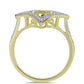 Inel din Argint 925 Placat cu Aur ( 3.25 grame ) cu Diamant Albastru Dansator și Topaz Alb 0.39 Carate
