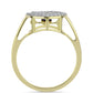 Inel din Argint 925 Placat cu Aur ( 3.3 grame ) cu Diamant Albastru Dansator și Topaz Alb 0.46 Carate