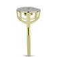 Inel din Argint 925 Placat cu Aur ( 3.3 grame ) cu Diamant Albastru Dansator și Topaz Alb 0.46 Carate