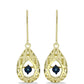 Cercei din Argint 925 Placat cu Aur ( 4.42 grame ) cu Diamant Albastru Dansator 0.02 Carate