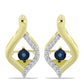 Cercei din Argint 925 Placat cu Aur ( 4.68 grame ) cu Diamant Albastru Dansator și Topaz Alb 0.19 Carate
