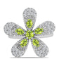 Inel din Argint 925 ( 6.22 grame ) cu Peridot Changbai și Topaz Alb 1.88 Carate
