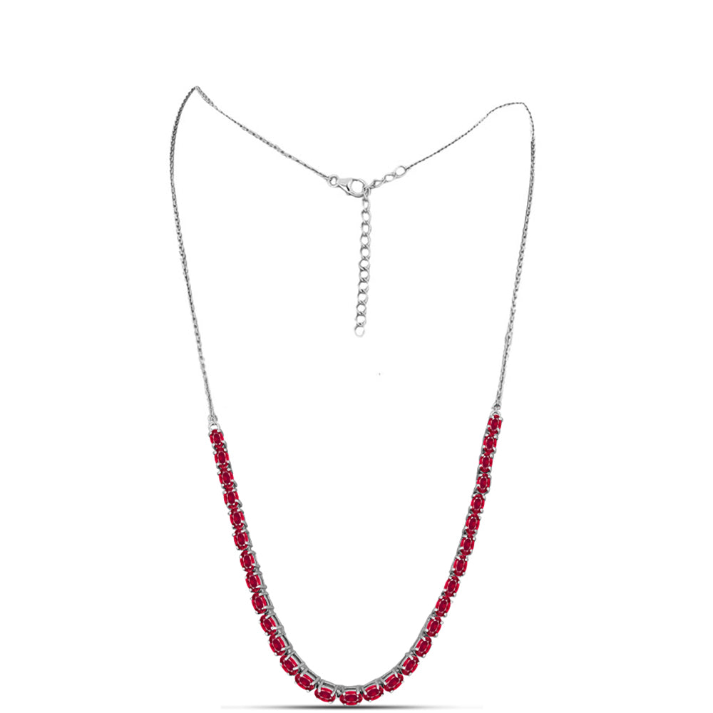 Colier din Argint 925 ( 7.88 grame ) cu Rubin Malagasy 11.51 Carate 1 