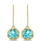 Cercei din Argint 925 Placat cu Aur ( 2.37 grame ) cu Cuarț Paraiba 2.38 Carate