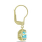 Cercei din Argint 925 Placat cu Aur ( 2.37 grame ) cu Cuarț Paraiba 2.38 Carate