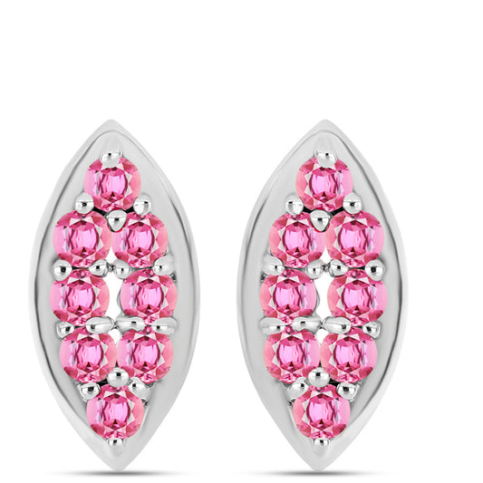 Cercei din Argint 925 ( 2.6 grame ) cu Turmalină Roz Pelmadulla 0.55 Carate