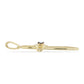 Cruce Pandantiv din Argint 925 Placat cu Aur ( 2.24 grame ) cu Diamant Albastru Dansator 0.01 Carate