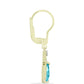 Cercei din Argint 925 Placat cu Aur ( 1.89 grame ) cu Cuarț Paraiba și Topaz Alb 0.89 Carate