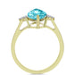 Inel din Argint 925 Placat cu Aur ( 2.03 grame ) cu Cuarț Paraiba și Topaz Alb 2.47 Carate