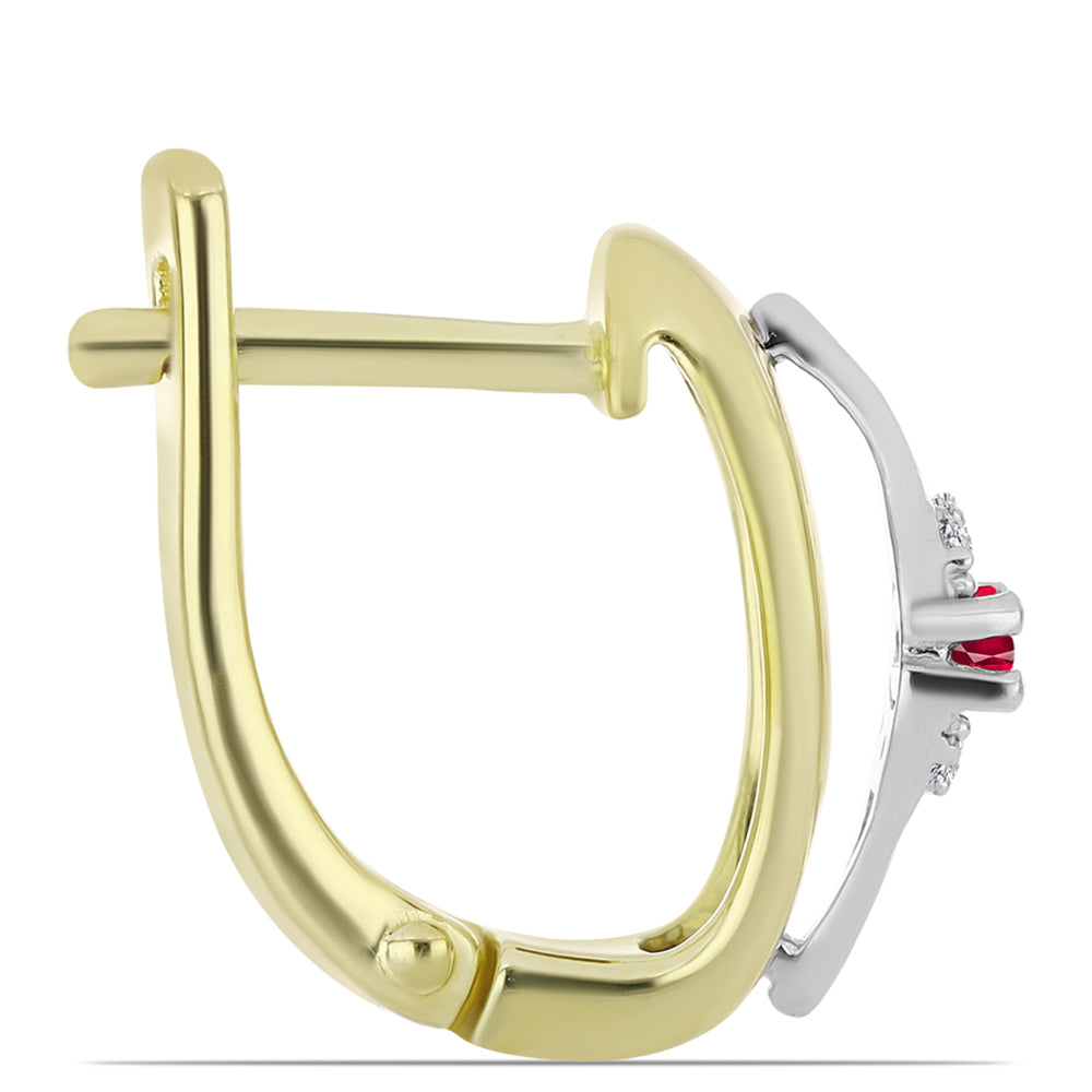 Cercei din Argint 925 ( 3.52 grame ) cu Rubin Malagasy și Topaz Alb 0.29 Carate