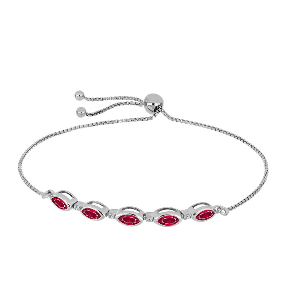 Brățară din Argint 925 ( 3.5 grame ) cu Rubin Malagasy și Topaz Alb 1.08 Carate 1 