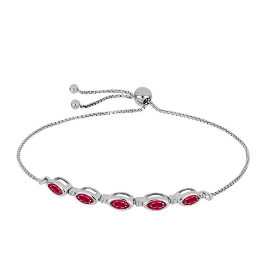 Brățară din Argint 925 ( 3.5 grame ) cu Rubin Malagasy și Topaz Alb 1.08 Carate