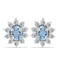 Cercei din Argint 925 ( 1.1 grame ) cu Acvamarin Embu County și Topaz Alb 0.53 Carate