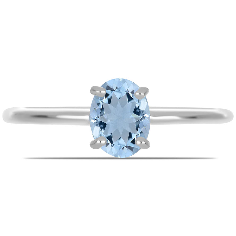 Inel din Argint 925 ( 1.63 grame ) cu Acvamarin Embu County 0.66 Carate 1 