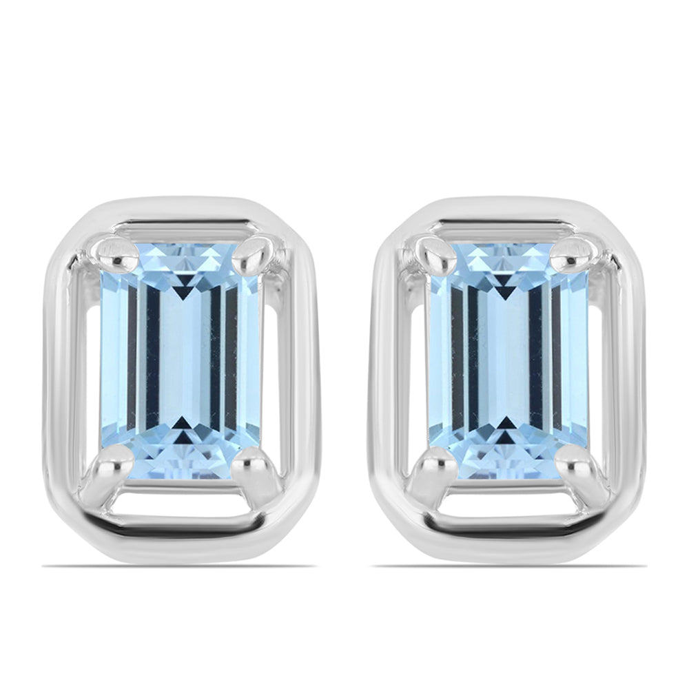 Cercei din Argint 925 ( 1.82 grame ) cu Acvamarin Embu County 1.04 Carate
